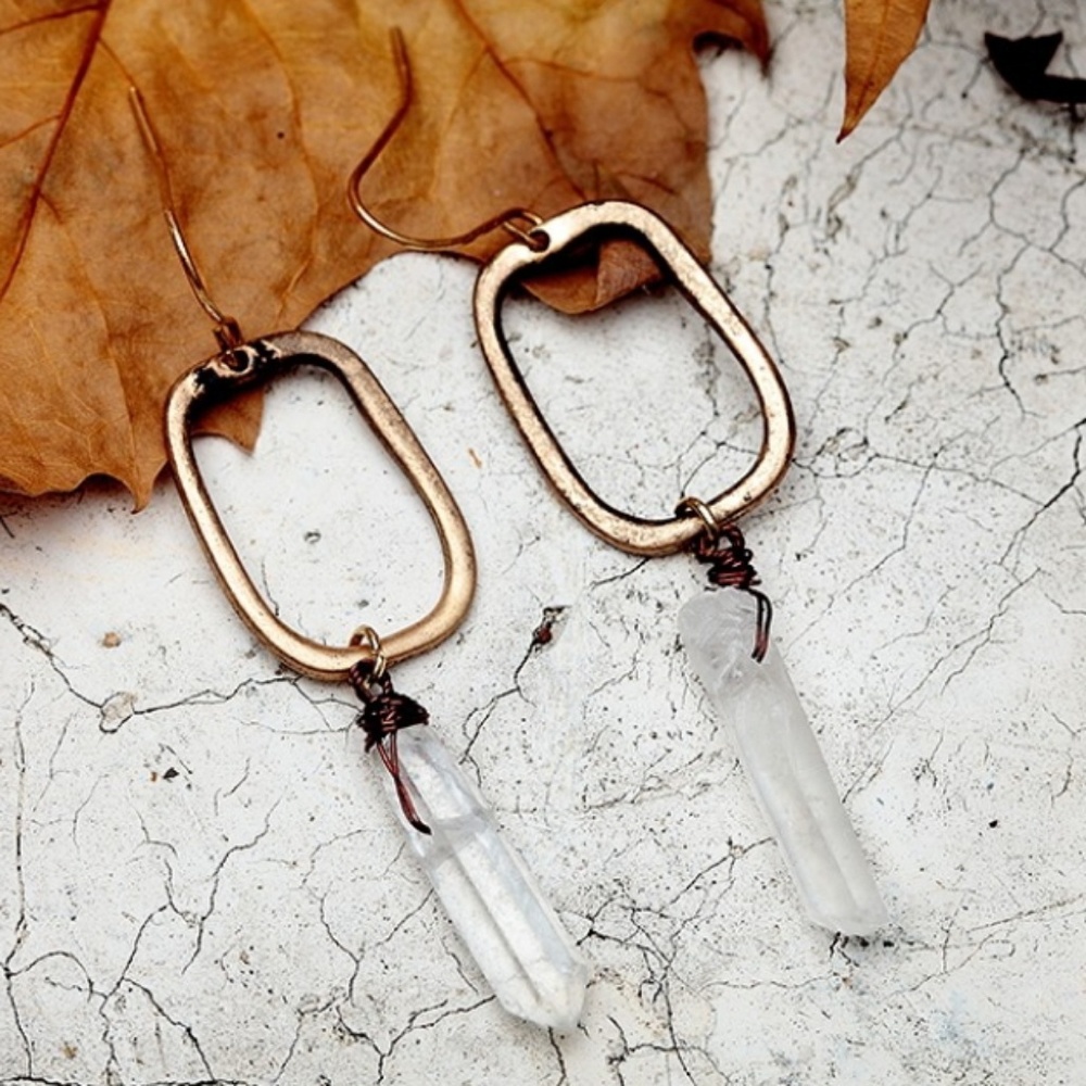 Boho crystal earrings
